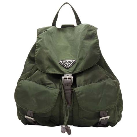 prada backpack tessuto nylon olive green black|prada nylon backpack usa.